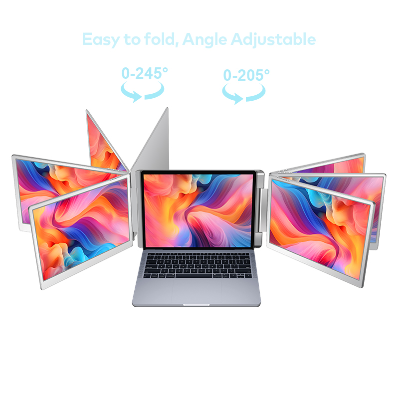Laptop Stand Portable - Moniteur LCD Portable à double écran,