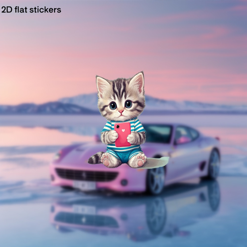Laptop Accessories Pink - Autocollant en plastique brillant pour voiture,