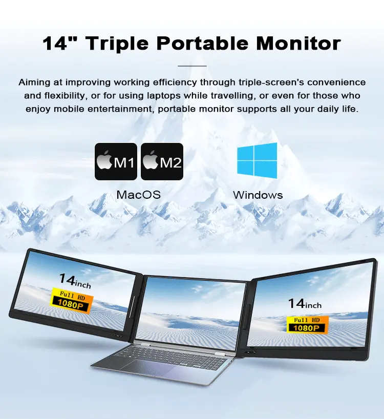 Moniteur portable triple profe - Laptop Stand Portable avis et prix