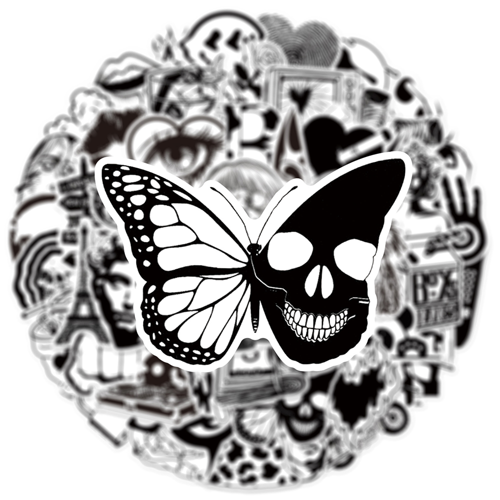 10/30/50pcs Cool noir et blanc - Laptop Accessories Kids avis et prix